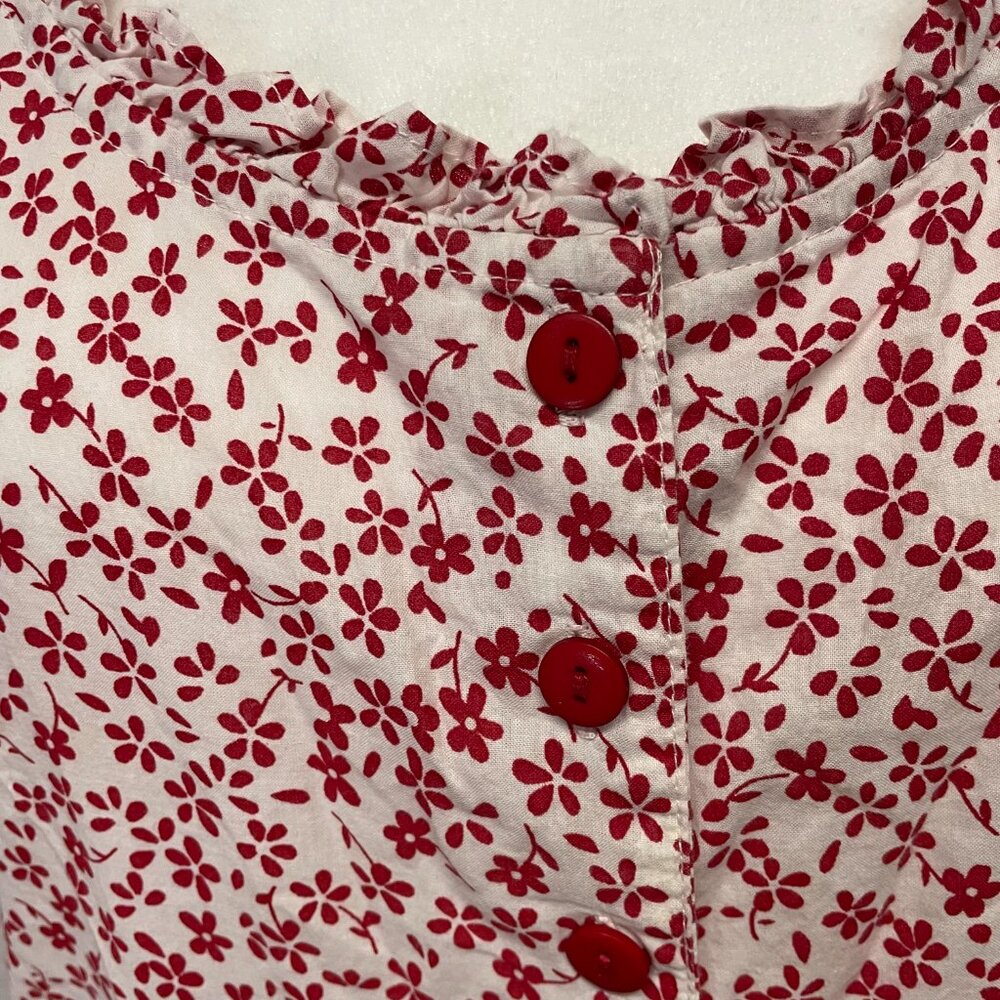 April Cornell White Dress with Red Floral Print - Picture 3 of 9
